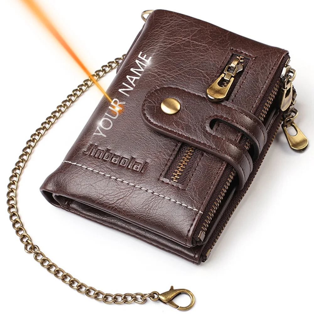 2021 New Men Wallets Name Customized PU Leather Short Card Holder Chain Men Purse High Quality Brand Male wallet - AliExpress 1524