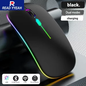 Backlit Rechargeable Bluetooth Wireless Mouse with 2.4GHz RGB 1600DPI Mouse for Computer Laptop Tablet PC Macbook Gaming Mouse - AliExpress 7
