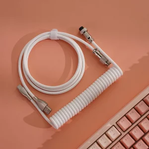 Mechanical Keyboard Coiled Cable with USB Type C Aviator Connector for Desktop Computer Gaming Setup Max 3 Meters Length - AliExpress 7