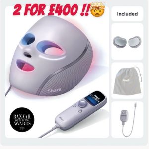 2 Shark Beauty CryoGlow Under-eye Cooling & LED Anti-Ageing & BlemishRepair Mask