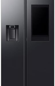 Samsung RS90F66BEFEF Side by Side Refrigerator-Freezer, AI Refrigerator with Freezer, 178 cm, 614 L, Water/Ice Dispenser with Water Connection, Family Hub, AI Energy & Voice Control