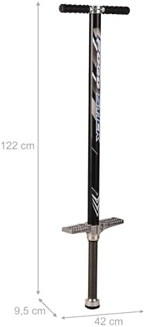 Relaxdays Pogo Stick for Adults, Padded, Non-Slip, Stainless Steel, Up to 110 kg, 122x42x9.5 cm, Black | Padded, outdoor jump bar, non-slip, stainless steel - Image 3