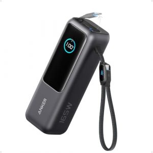 Anker Power Bank, 25,000mAh Travel Essential with 165W Total Output | 3 USB-C Ports with 100W Max Each, Built-In Retractable Cables, Flight-Ready, for iPhone 17 Series, MacBook, and More  Amazon.co.uk: Electronics & Photo