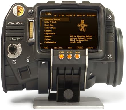 The Wand Company Pip-Boy 3000 Fallout 3 New Vegas Die-Cast Replica FM Radio and Alarm Clock LCD Screen with Memory Foam Cuff and Stand Officially Licensed by Bethesda Amazon.co.uk: Toys & Games - Image 4
