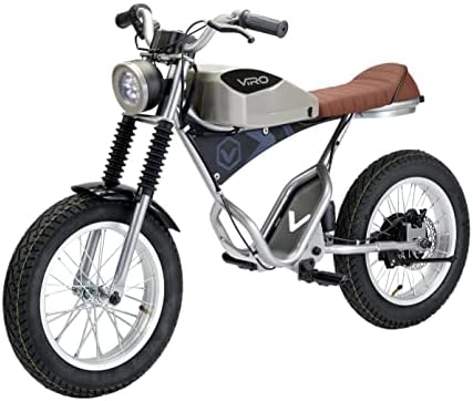 Viro Rides Cafe Racer - Motorized Electric Mini-Bike with Rechargeable Battery, Working LED Lights, & Instrument Panel - Parent-Controlled Speed Limiter - 6-Mile Range - For Kids Ages 8+