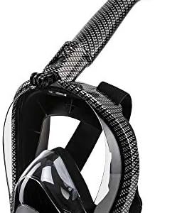 Seavenger Nautilus Full Face Snorkel Mask with New Breathing System (Carbon Fiber, L/XL)