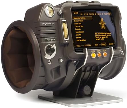The Wand Company Pip-Boy 3000 Fallout 3 New Vegas Die-Cast Replica FM Radio and Alarm Clock LCD Screen with Memory Foam Cuff and Stand Officially Licensed by Bethesda Amazon.co.uk: Toys & Games - Image 2