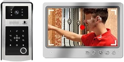 QAXRZCUCD 9 Inch Fingerprint RFID Card Wireless Wifi Video Door Phone Doorbell Intercom System Smart Life Remote Unlocking For Home Sharp Live View Amazon.co.uk: DIY & Tools