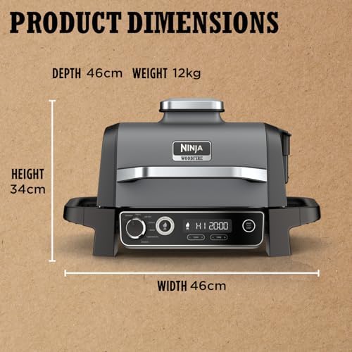 Ninja Woodfire Electric BBQ Grill & Smoker, Portable, Grey/Black, OG701UK, | 7-in-1 Outdoor Grill & Air Fryer, Roast, Bake, Dehydrate, Uses Woodfire Pellets, Weather Resistant, Non-Stick, Electric - Image 13