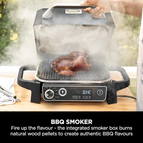 Ninja Woodfire Electric BBQ Grill & Smoker, Portable, Grey/Black, OG701UK, | 7-in-1 Outdoor Grill & Air Fryer, Roast, Bake, Dehydrate, Uses Woodfire Pellets, Weather Resistant, Non-Stick, Electric - Image 7