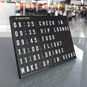 Airport Style Flight Message Board Black. Arrivals and Departures Aviation Changeable Letter Board 30 x 21x 1.5cm Includes 265 Letter Tiles & 4 Themed Headers Designed By Locomocean Amazon.co.uk: Stationery & Office Supplies