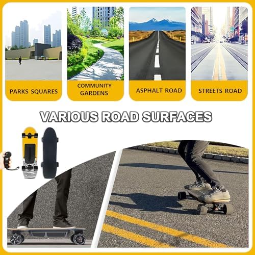 GLWABOMARS Electric Skateboard with Remote, 800W Electric Longboard, 26 Mph Top Speed & 16 Miles Range, Max Load 300lbs, Safety Sandpaper, Suitable for Adults & Teens Beginner Dualdrive-D - Image 6