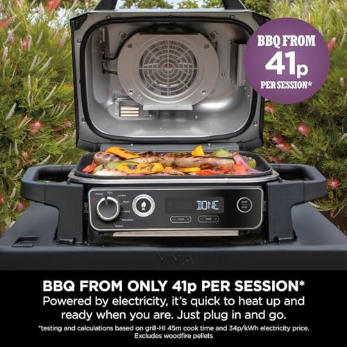 Ninja Woodfire Electric BBQ Grill & Smoker, Portable, Grey/Black, OG701UK, | 7-in-1 Outdoor Grill & Air Fryer, Roast, Bake, Dehydrate, Uses Woodfire Pellets, Weather Resistant, Non-Stick, Electric - Image 6