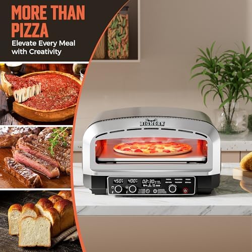 BIG HORN OUTDOORS Pizza Oven Indoor, 14 Inch Electric Countertop Pizza Oven with 6 Preset Modes, Perfect Pizza Maker Machine for Home, Pizza Cooker with Pizza Stone and Pizza Peel, Stainless Steel - Image 7