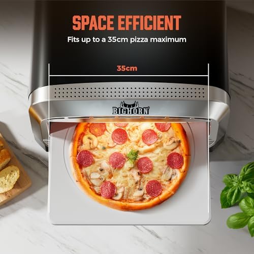 BIG HORN OUTDOORS Pizza Oven Indoor, 14 Inch Electric Countertop Pizza Oven with 6 Preset Modes, Perfect Pizza Maker Machine for Home, Pizza Cooker with Pizza Stone and Pizza Peel, Stainless Steel - Image 6