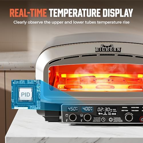BIG HORN OUTDOORS Pizza Oven Indoor, 14 Inch Electric Countertop Pizza Oven with 6 Preset Modes, Perfect Pizza Maker Machine for Home, Pizza Cooker with Pizza Stone and Pizza Peel, Stainless Steel - Image 5
