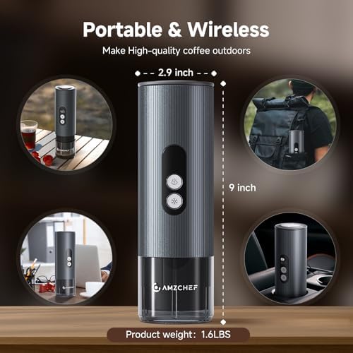 AMZCHEF Portable Coffee Maker 20Bar, 2-IN-1 Self-Heating Portable Espresso Maker with LCD Display, USB-C Rechargeable, Compatible with NS Capsule & Ground Coffee for Camping, Travel, Office & Home Use Amazon.co.uk: Business, Industry & Science - Image 2