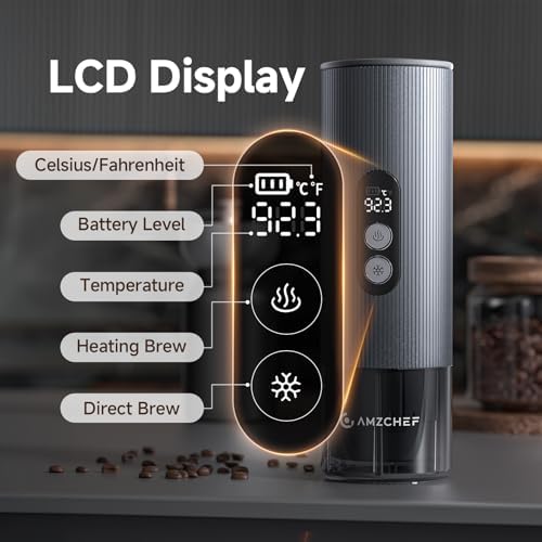 AMZCHEF Portable Coffee Maker 20Bar, 2-IN-1 Self-Heating Portable Espresso Maker with LCD Display, USB-C Rechargeable, Compatible with NS Capsule & Ground Coffee for Camping, Travel, Office & Home Use Amazon.co.uk: Business, Industry & Science - Image 6