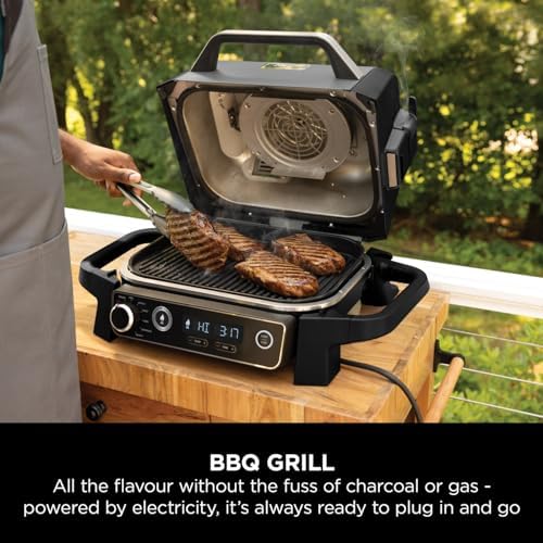 Ninja Woodfire Electric BBQ Grill & Smoker, Portable, Grey/Black, OG701UK, | 7-in-1 Outdoor Grill & Air Fryer, Roast, Bake, Dehydrate, Uses Woodfire Pellets, Weather Resistant, Non-Stick, Electric - Image 4