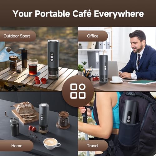 AMZCHEF Portable Coffee Maker 20Bar, 2-IN-1 Self-Heating Portable Espresso Maker with LCD Display, USB-C Rechargeable, Compatible with NS Capsule & Ground Coffee for Camping, Travel, Office & Home Use Amazon.co.uk: Business, Industry & Science - Image 9