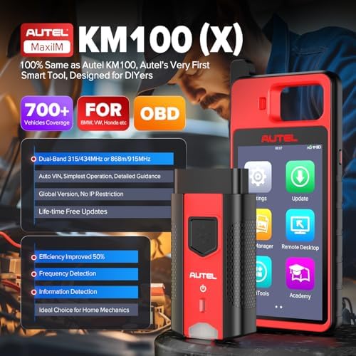 Autel MaxiIM KM100 (X) Scanner, 2026 KM100 with Lifetime Free Updates | Lite of IM508 IM608, Wireless BT Car Diagnostic Scan Tool, 2GB & 64GB Android 9.0, - Image 2