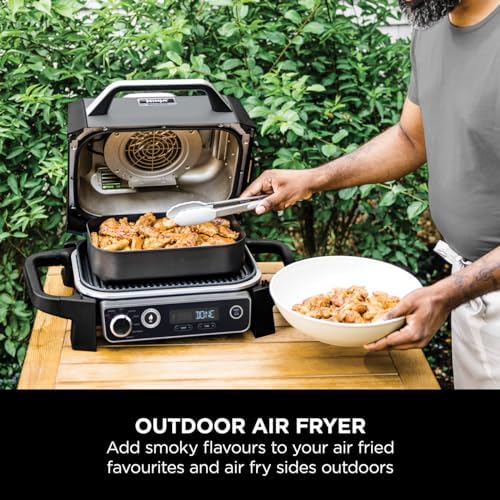 Ninja Woodfire Electric BBQ Grill & Smoker, Portable, Grey/Black, OG701UK, | 7-in-1 Outdoor Grill & Air Fryer, Roast, Bake, Dehydrate, Uses Woodfire Pellets, Weather Resistant, Non-Stick, Electric - Image 5