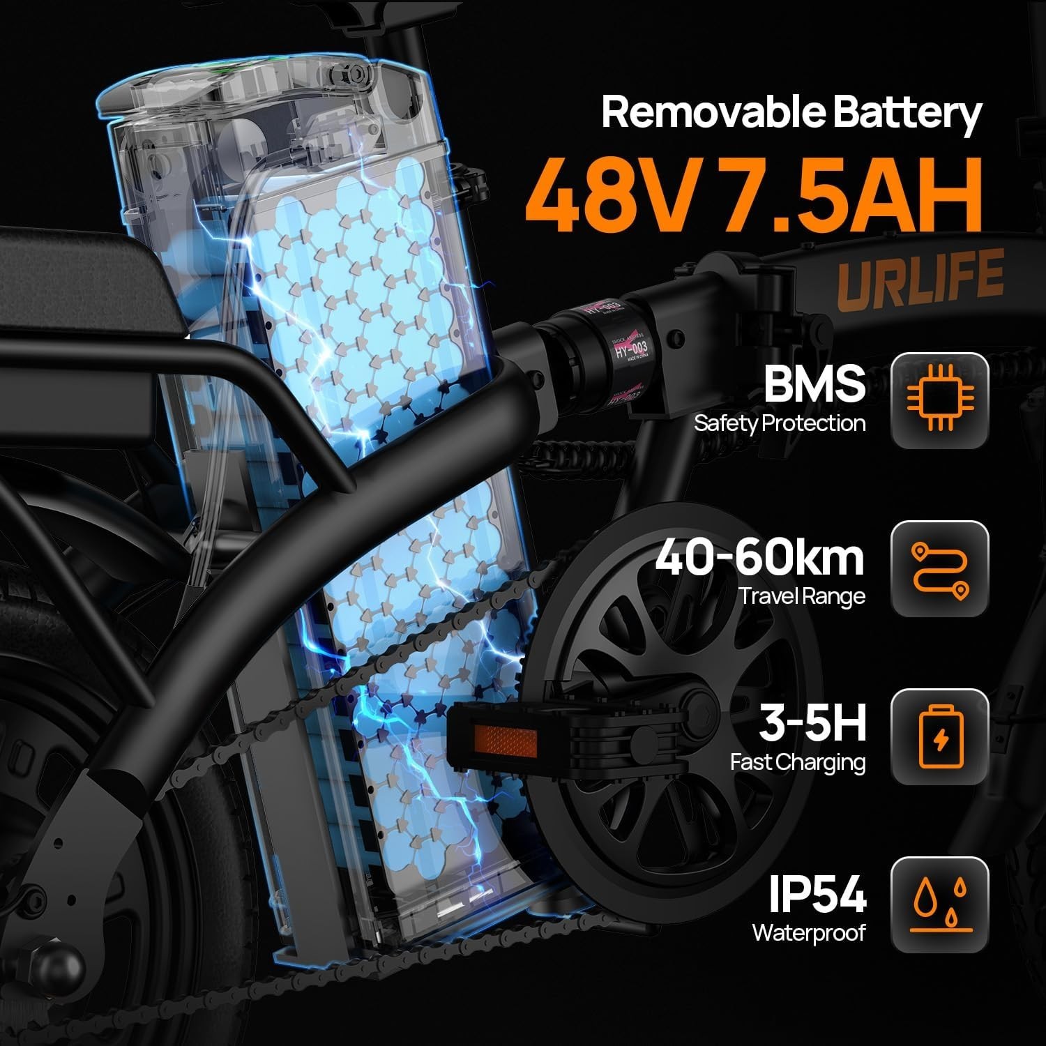 URLIFE 14" Foldable Electric Bike for Adults City Folding E-bike 250W - Image 4